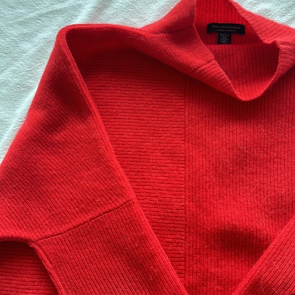 Saks Fifth Avenue Cashmere Funnel Neck Sweater, Sz M - Picture 4 of 7